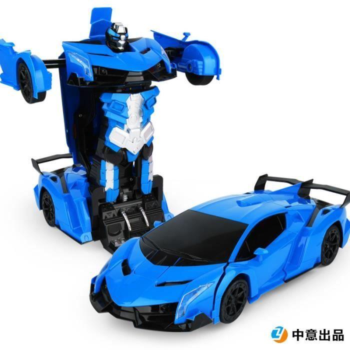 2-in-1 RC Car Kids Transformation Robots 1:18 Simulation Vehicle Remote Control Toy Children Gift Style B Blue 1:18