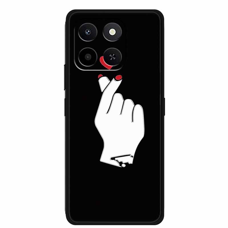 3D чехол для Honor X7d 5G Чехол X 7 d Coque 6.77" Тиснение Цветы Черный Силикон Мягкая задняя крышка Для Honor X7d 4G Чехлы Оболочка Funda