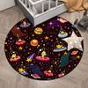 Круглый напольный коврик с мультяшным узором, ковер с принтом планеты астронавтов, украшение для дома, гостиной, противоскользящий коврик, дверной коврик
