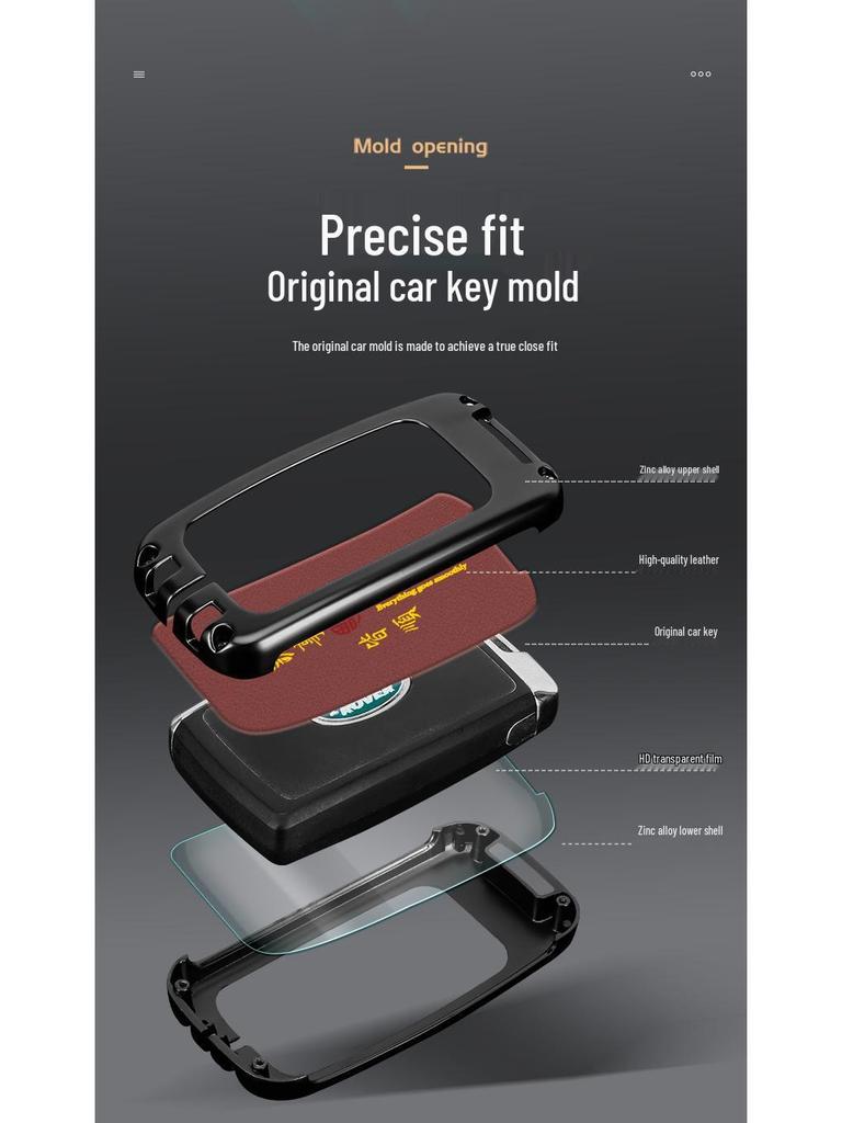 Чехол для ключа Land Rover: Range Rover, Sport, Defender, Freelander, Velar, Discovery - Сумка в китайском стиле с фирменной пряжкой