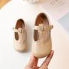 Korean Children's Leather Shoes Simple Cute Kids Lace Breatheable 2024 Spring and Autumn New Girls Casual Shoes Solid Color Flat