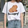 Cute Capybara Clothing T-Shirt Women Vintage Cartoon T Shirt Female Casual Anime Top Tees T Shirt Manga Women Graphic Tee Tops