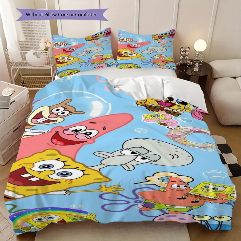 Spongebob Friends Underwater Adventure Bedding 1 Duvet Cover 2 Pillowcase Without Core Soft And Comfortable Bedding Set