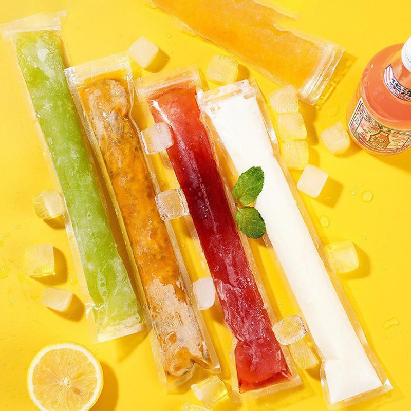 20/60 шт. одноразовые пакеты для мороженого с формами для мороженого, трубка для морозильной камеры без BPA с уплотнениями на молнии, палочки для йогурта, мороженого, сумка для сока, фруктовых коктейлей