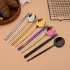 12Pcs Household Black Gold Cutlery Set Flatware Chopsticks Spoon Stainless Steel Dinnerware Set Luxury Korean Tableware Set