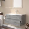 3152880 vidaXL Vanity Unit with Integrated Basin Sonoma Grey Engineered Wood