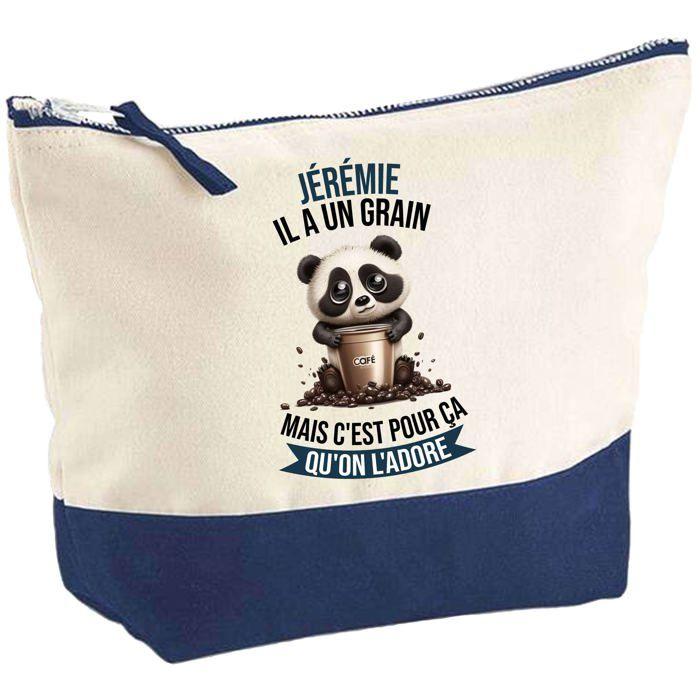 Trousse de maquillage - PLANETEE - Jérémie Panda Grain - Grand format - Coton - Impression HD (Fabriquée en France)