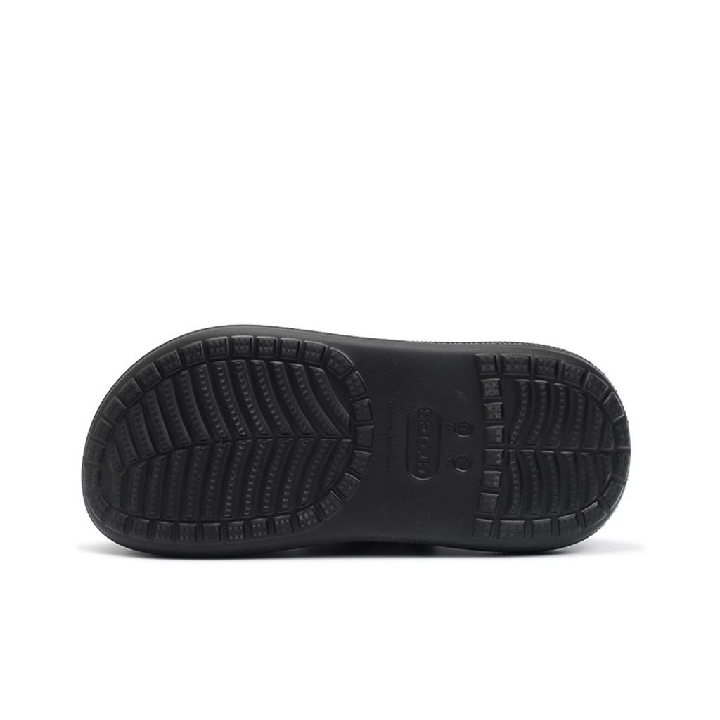 Crocs Classic Crush EVA Темная ночь Готический Готический бант Модные дырявые туфли Женские Черные