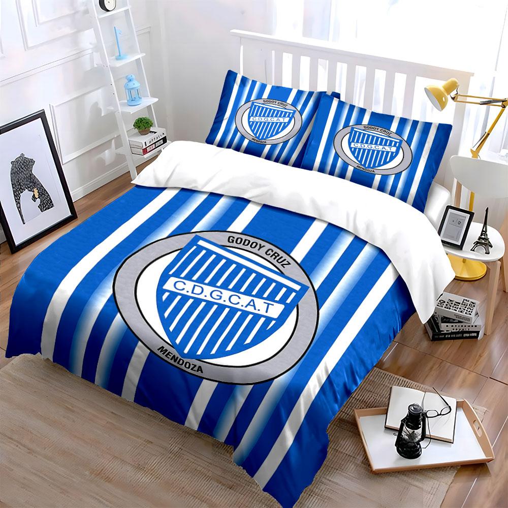 "Blue Striped Shield Logo Set" Bedding Duvet Cover Set Duvet Cover Pillowcases (1 * Duvet Cover 2 * Pillowcases, without duvet insert)