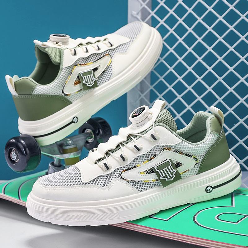 Men's 2025 New Comfortable and Breathable Flat-heeled Light-mouth Color Matching Casual and Versatile Daily Lace-up Men's Board Shoes