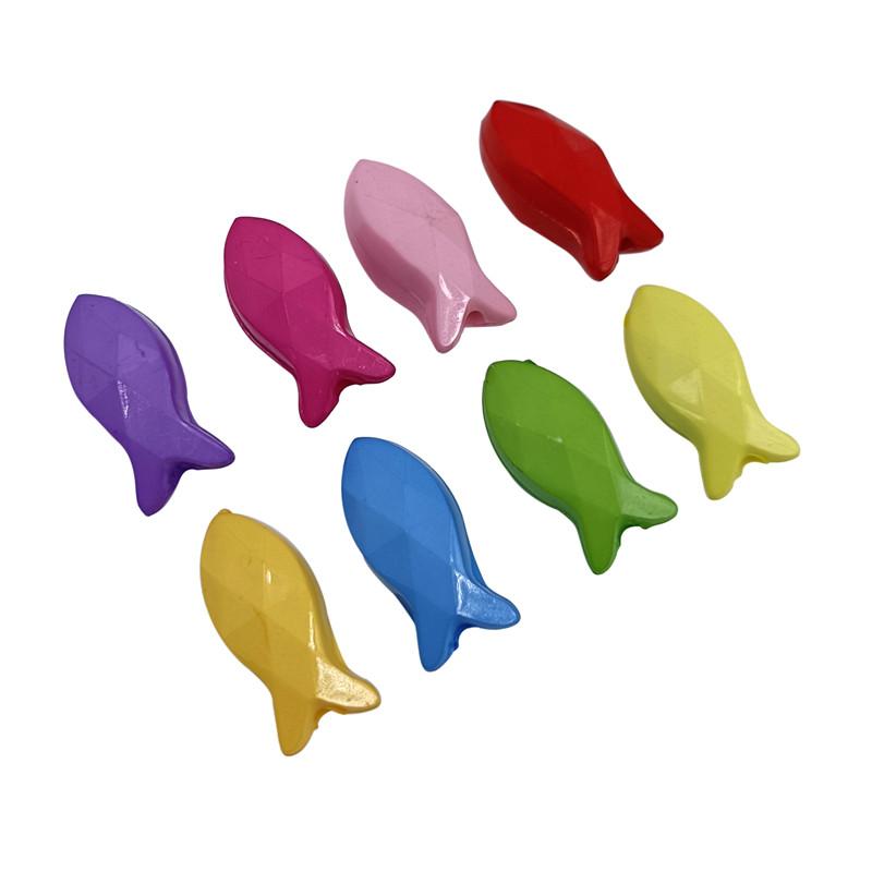 Креативные яркие цвета, популярные аксессуары, однотонные блестящие свободные бусины, 20 шт., 8*18 мм, серия для браслета «сделай сам», ожерелья, новая акриловая форма рыбы