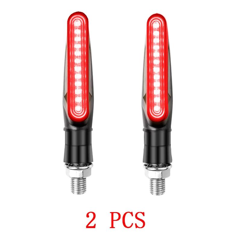 2pcs E24 LED Light 12 SMD Moto Led Flowing Water Blinker Bendable Flashing Signals Lamp Suitable for Various Motorcycle Models