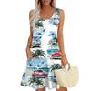 Женские летние платья, свободные сарафаны без рукавов с U-образным вырезом и карманами