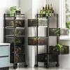 Multi-layer Kitchen Shelves Large Capacity Rotatable Shelf Durable Storage Trolley  Living Room