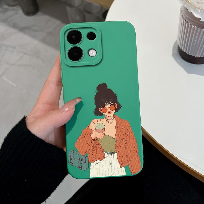 Для Oppo Realme 5 6 7 8 9 10 Pro Plus K12 A5 A5X чехлы для телефонов Sweet Girl Patterns Liquid Silicone Advanced Anti Slip Protective Shell для корпуса Oppo