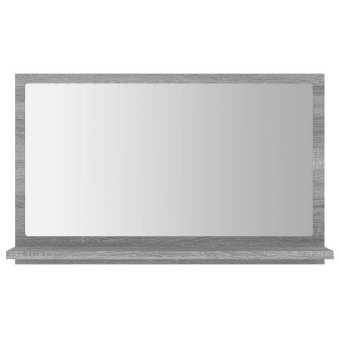 VidaXL Miroir de Bain Mural Coiffeuse Miroir de Courtoisie Miroir de Maquillage Salle de Bain Intérieur Sonoma Gris 815637