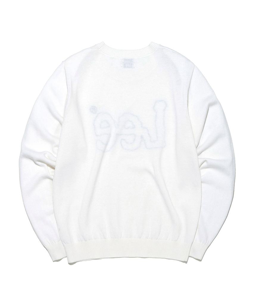LEE Big Twitch Logo Linen Blend Knit Ivory