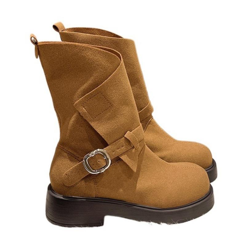 Ботильоны женские на платформе, туфли на каблуках, дизайнерские замшевые туфли на толстом каблуке, тренд 2024 года, готические туфли на среднем каблуке, модные туфли «Челси»