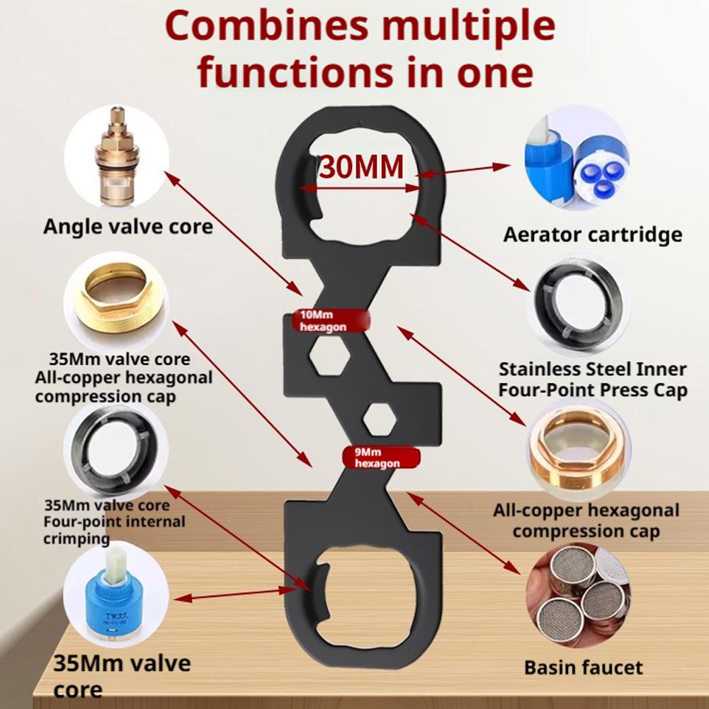 Ключ для гайки шланга смесителя для душа в ванной для КЛАПАНА Аэраторы Ключ Установка смесителя Бытовой Ремонт Сантехнический Ручной Инструмент