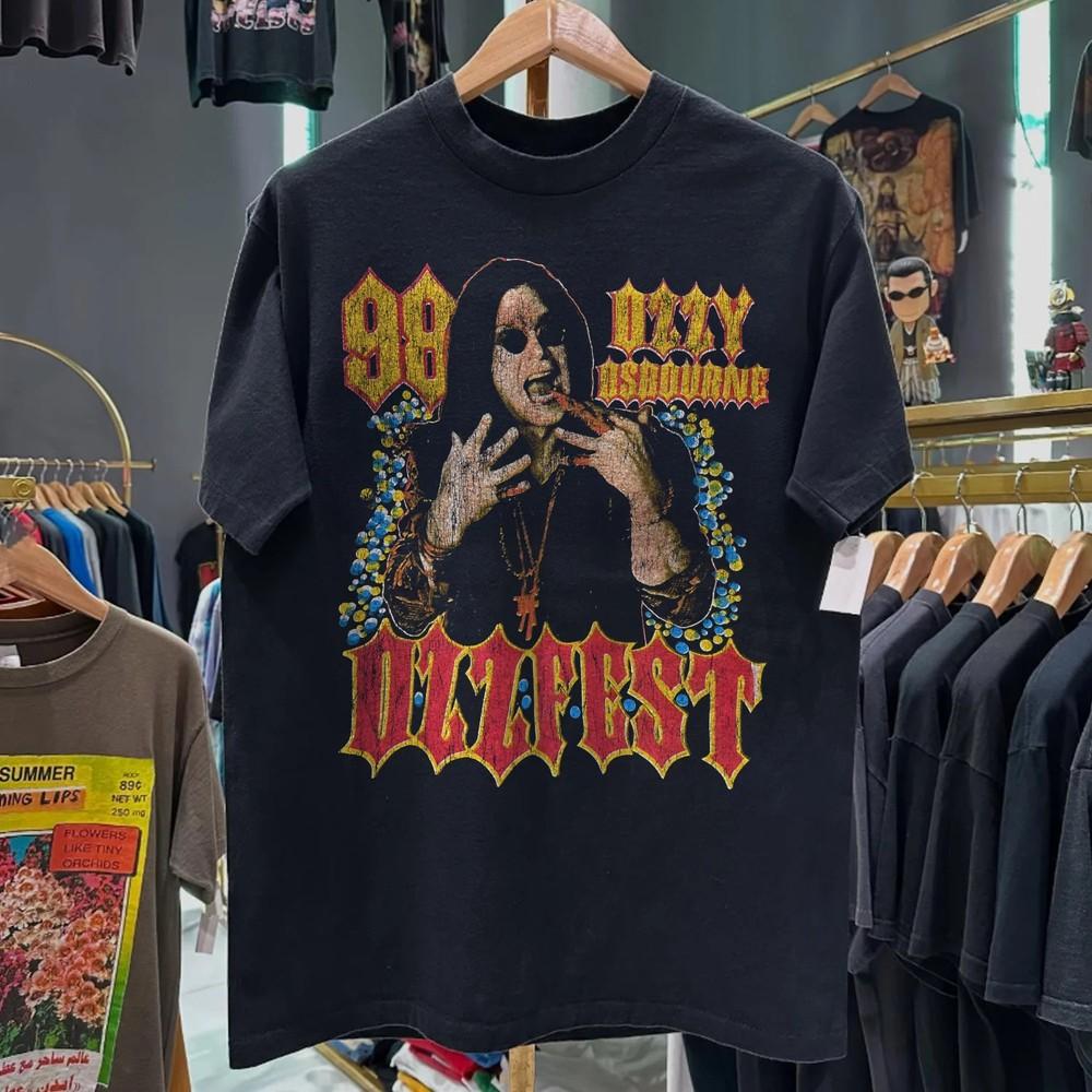 1998 Ozzfest Редкая выцветшая черная футболка Размер XL Унисекс Футболка