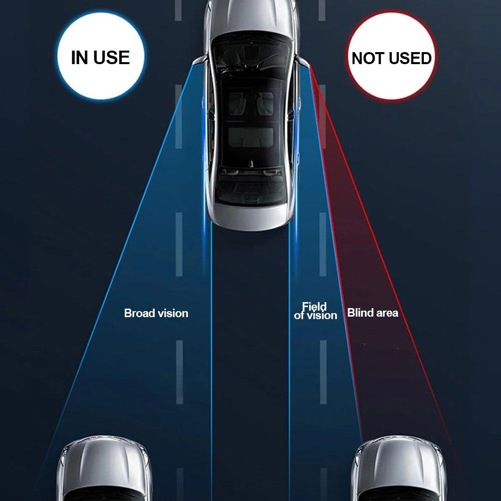 2 Pcs Car Suction Cup Mount Auxiliary Rearview Mirror 360 Degree Rotating Wide-angle Round Frame Blind Spot Mirror Universal