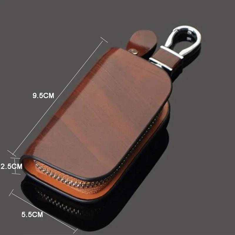 Leather Car Key Bag Keychain Protective Case Wallet For Mitsubishi Lancer ASX Pajero Mirage Attrage Xpander Outlander