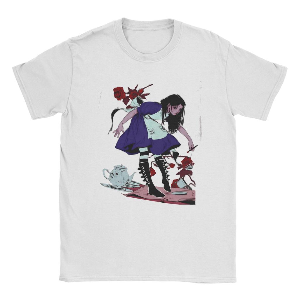 Унисекс Игровые Футболки AAlice Madness Returns 100% Хлопок Топы Винтажные С Коротким Рукавом С Круглым Вырезом Футболки для Взрослых