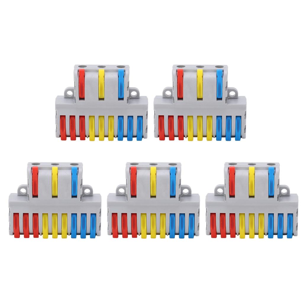 5 шт. разъем-разветвитель проводов с гайкой-рычагом, тип 9 в 3, клеммная колодка для быстрого соединения SPL?93