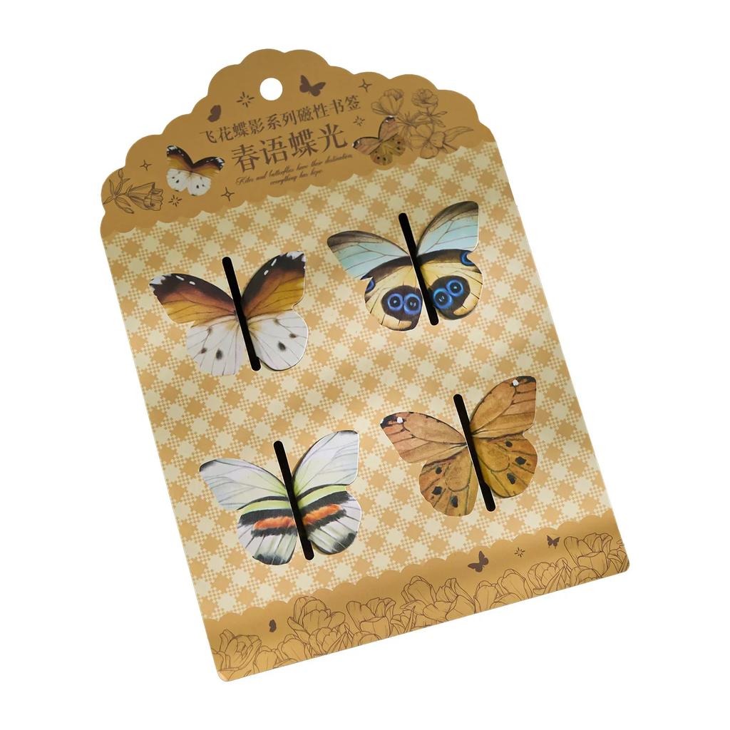 4шт/комплект красочные бабочки магнитные закладки старинные китайские металлические закладки для книг аксессуары для учеников и учителей подарки