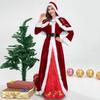 Рождественский костюм с большим подолом, легкая классическая красно-белая лоскутная праздничная одежда Санта-Клауса, мягкая праздничная одежда