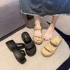 Thick-soled heightening cool slippers women's summer wear 2025 new fashion with skirts beach sandals go out one-word drag