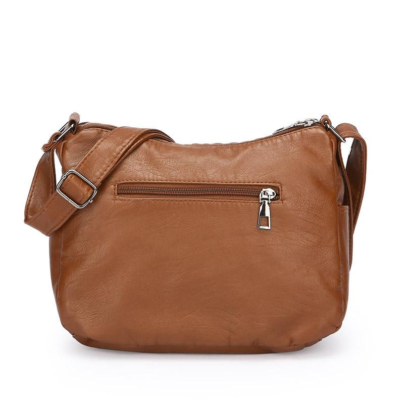 Винтажная сумка через плечо, женская сумка среднего возраста, мягкая кожаная многослойная сумка через плечо