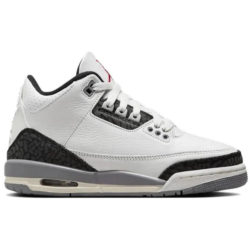 Air Jordan 3 Retro GS Cement Grey Kids Sneakers White Summit-White Fire-Red DM0967-106