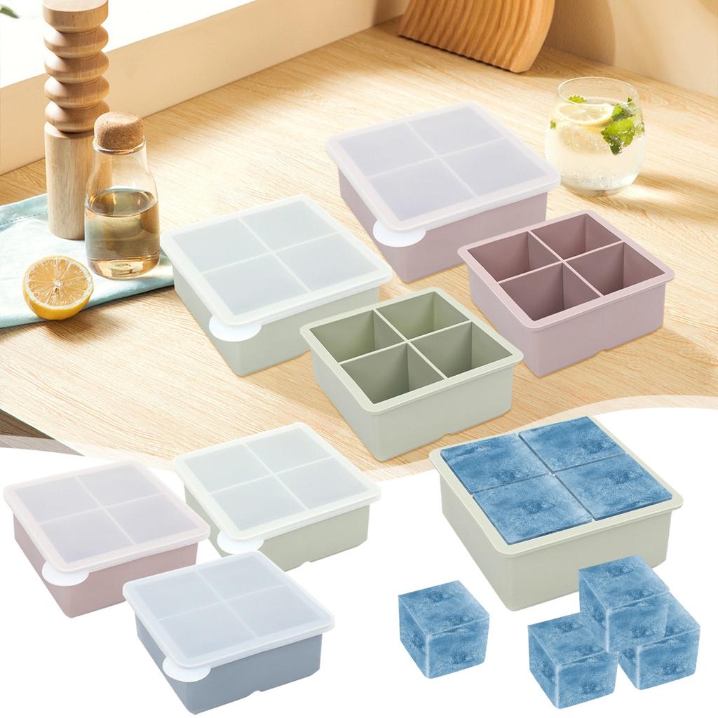 Silicone Ice Tray Ice Box With Lid Homemade Ice Grid- Creative Can Be Superimposed Multi-grid Ice Artifact Press The Ice Tray