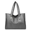 Female Big Soft Leather Satchel Bag Classic Solid Color Simple Casual Large Capacity Tote Single Shoulder Bag Purses and Handbag