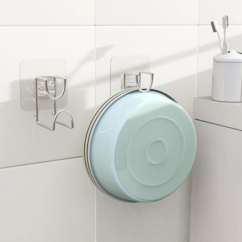 Крючки для умывальника из нержавеющей стали, стеллажи для хранения, крючок для ванной комнаты без перфорации, экономия места, настенное крепление, крючки для хранения, держатели, полка