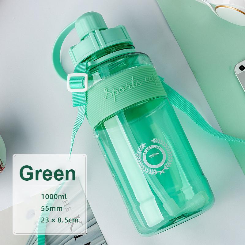 600/1000/1500 мл/2000 Чашка большой емкости для уличного пространства с соломой Студенческая пластиковая чашка для воды Портативная чашка для занятий спортом на открытом воздухе Бутылка с водой
