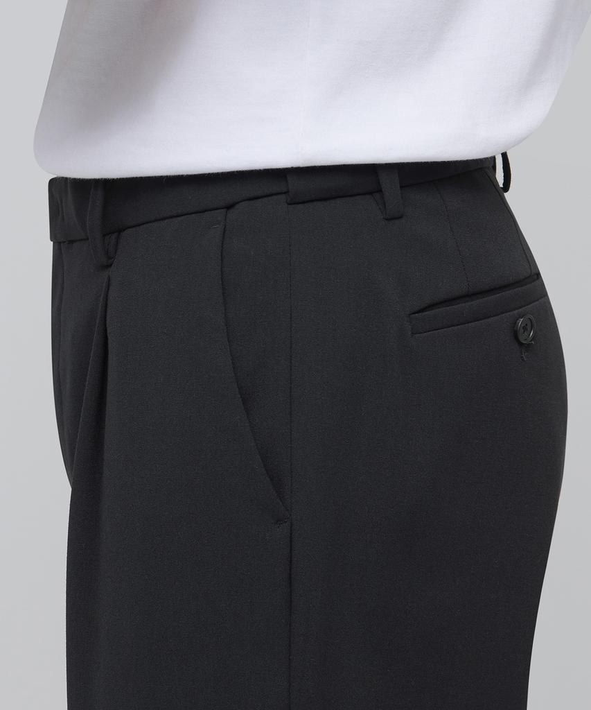 MUSINSA STANDARD Lightweight Wide Hidden Banding Slacks [Dark Gray]