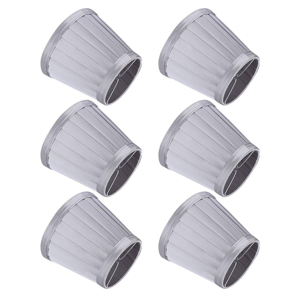 6Pcs Bedroom Cloth Fabric Lampshade Lamp Cover Shade for E14 Chandelier Wall Light Bulb