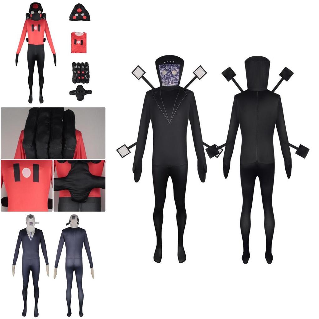 Косплей-комбинезон по игре Skibidi Toilet, идеально подходящий для Хэллоуина