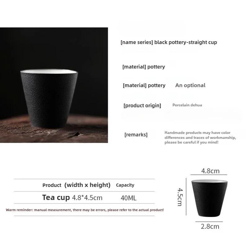 Китайская черная глина, бамбуковая шляпа, чайная чашка - Ручной работы керамический набор для чая кунг-фу, дзен-чайная церемония и домашний декор
