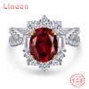Lindon Classic 925 Sterling Silver Zircon Ring Ladies Jewelry Wedding Promise Party Gift