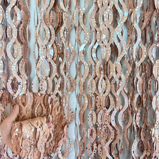 3 шт., волнистая мишура, фольга, бахрома, занавеска от дождя, звездный принт, волнистая форма, занавеска от дождя, реквизит для фотобудки, Русалка, украшения для дня рождения