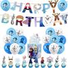 Frozen Birthday Decorations Party Set for Kids and Girls, Disney Characters 7, Princess, Olaf, Cute Blue and White Balloons, Happy Birthday Banner,