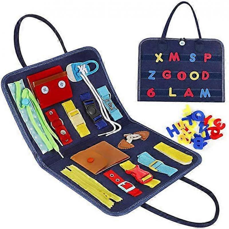 Toddler Sensory Activity Board Develops Basic And Fine Motor Skills Learning To Wear Toys For 3-4 Year Olds