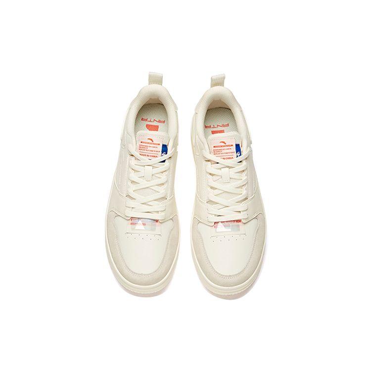 Anta Толстая подошва модные низкие кроссовки для скейтбординга мужские кроссовки цвета слоновой кости-белые 912118018-1