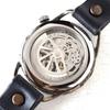 KINO Handmade Watch Automatic Winding Skeleton Back Mechanic Silver Black Handmade Watch