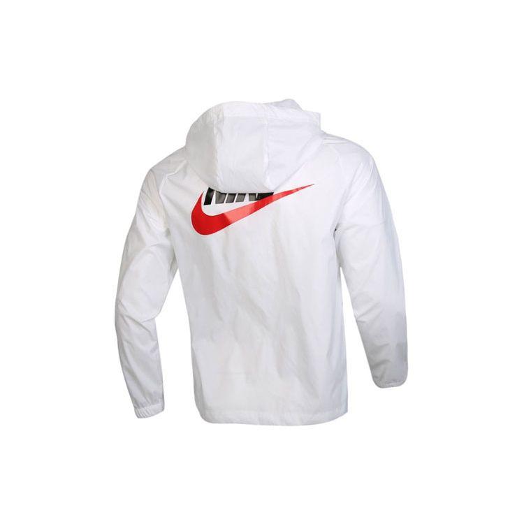 Nike Спортивная куртка с капюшоном и большим тканым логотипом на спине Белая CZ8677-100