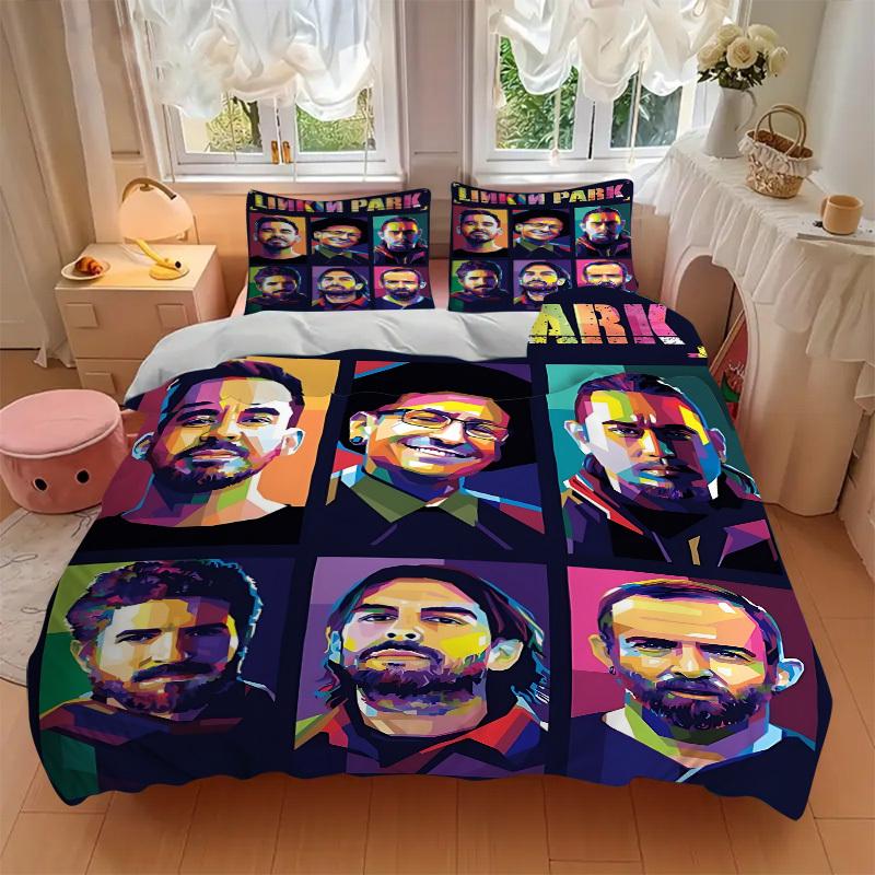 3pcs Linkin Park Band Duvet Cover Set, Includes 1 Duvet Cover and 1/2 Pillowcases (No Insert) yy251104238