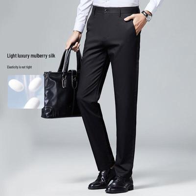 Мужские брюки Shanshan из смесового шелка в стиле business casual
